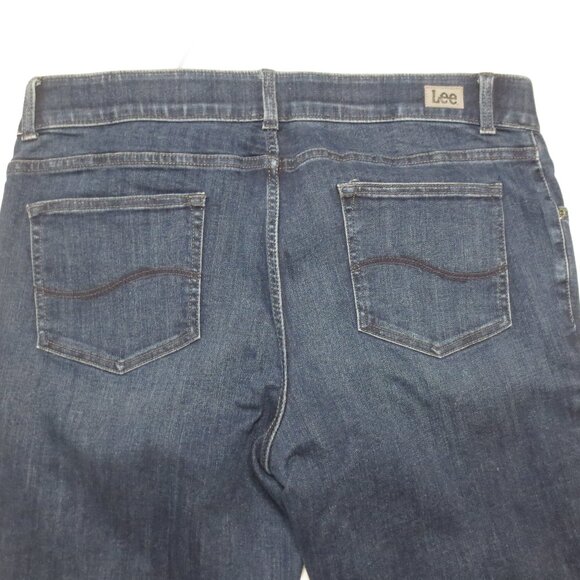 LEE womens JEANS blue STRAIGHT LEG regular fit MID-RISE flex motion SIZE 16W - Picture 9 of 10